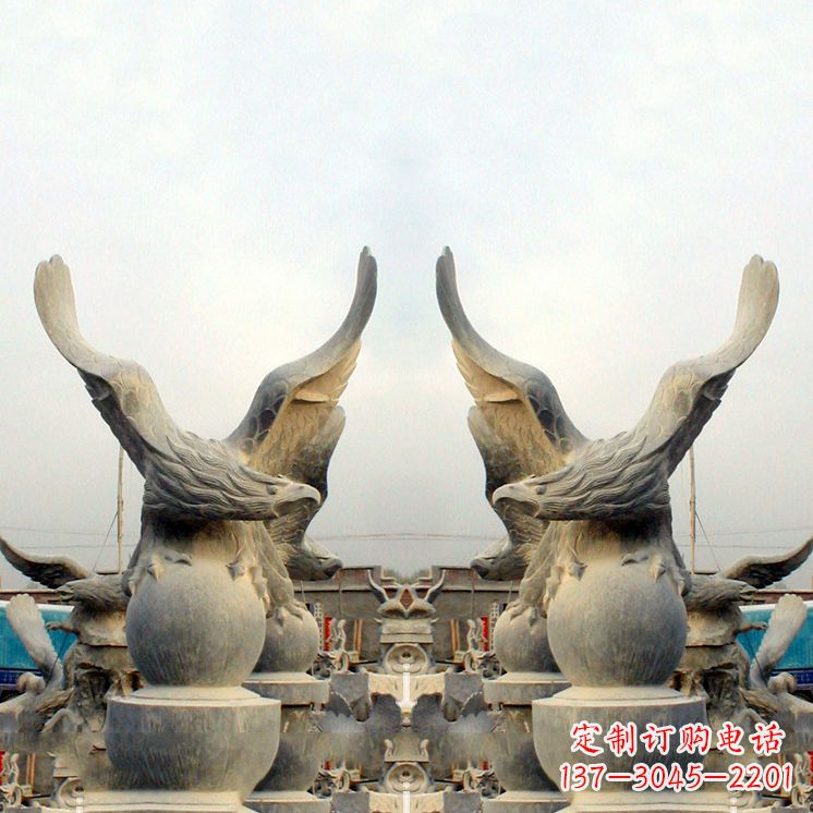 开封精美老鹰青石雕塑,呈现独特自然美