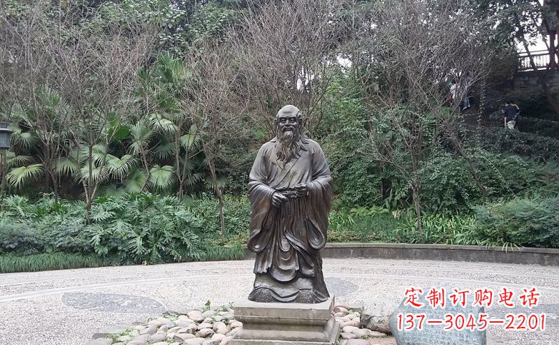 开封品尝古典:中领雕塑老子铜雕