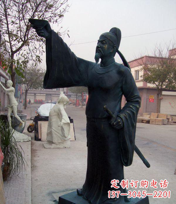 开封李白诗仙铜雕,精美制作,永久传承