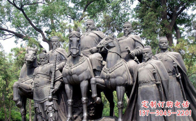 开封李世民领兵名人铜雕,永久流传霸业辉煌