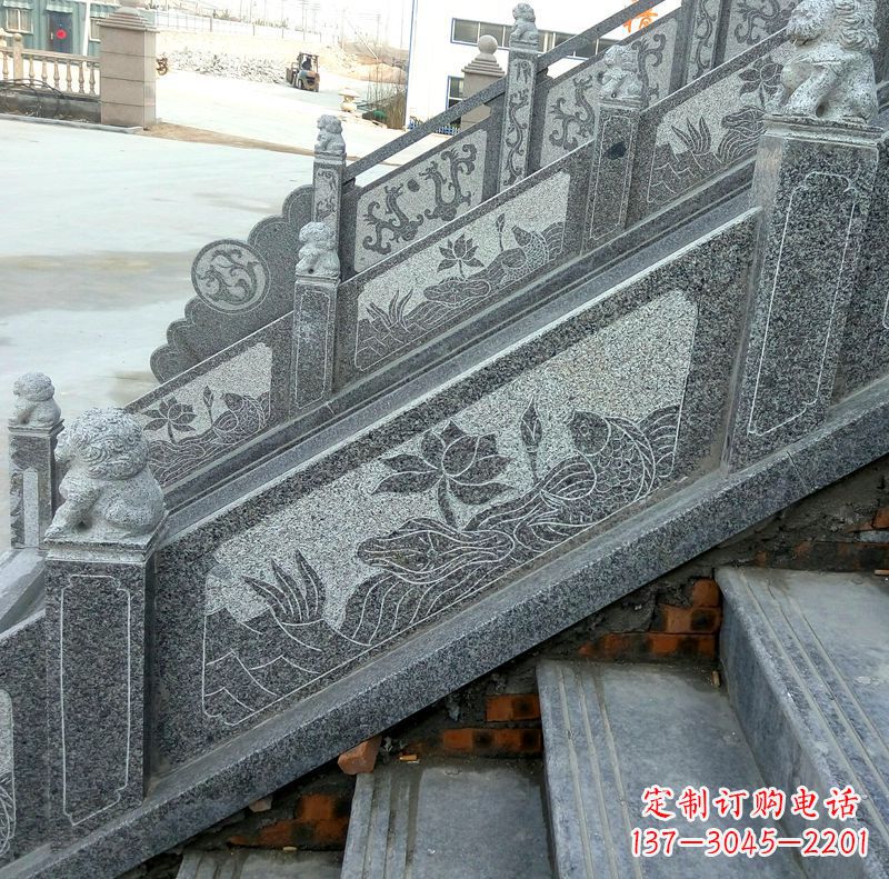 开封莲花青石栏板雕塑