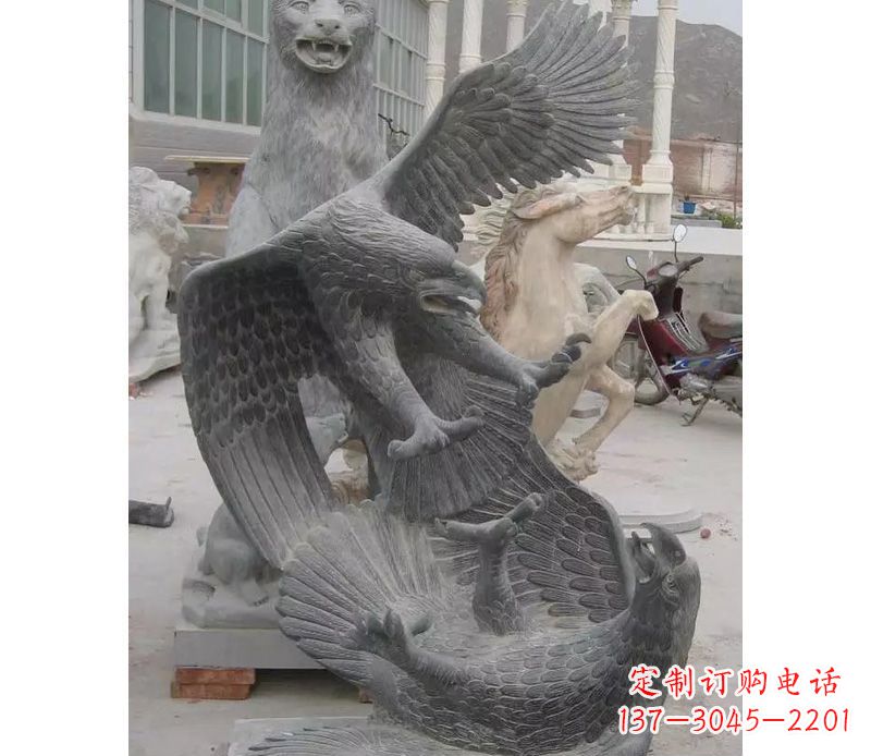 开封中领雕塑推出的石雕老鹰是一款充满生机与力…