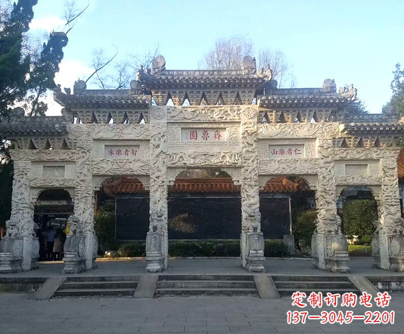 开封传承石雕牌坊楼，领雕塑带来您极致定制