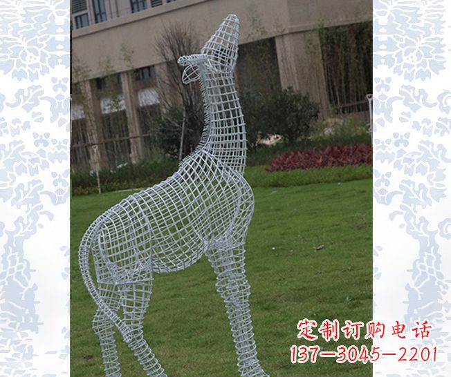 开封外观精美的不锈钢长颈鹿雕塑