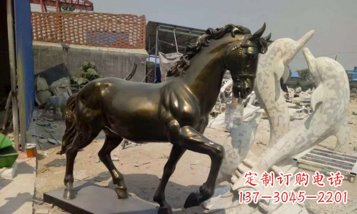 开封马玻璃钢仿铜动物雕塑