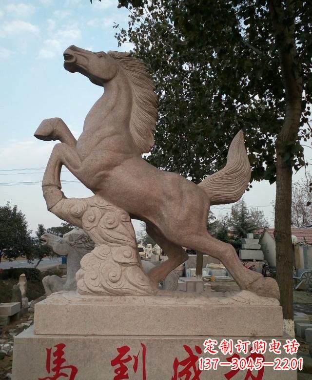 开封精美细腻的马到成功石雕塑