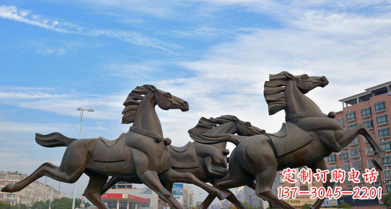 开封马广场动物铜雕塑,精致细腻魅力无穷