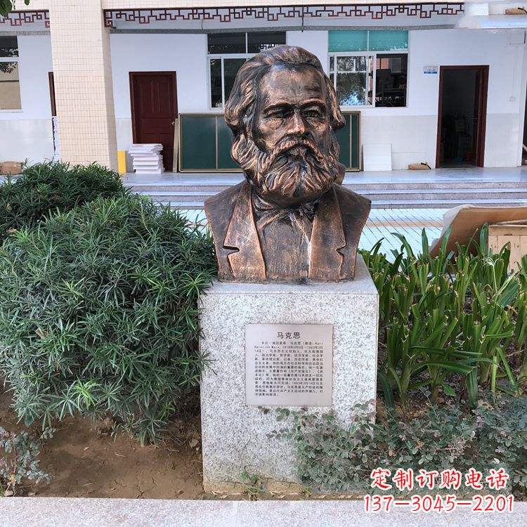 开封马克思铸铜头像雕塑,记录校园历史精彩