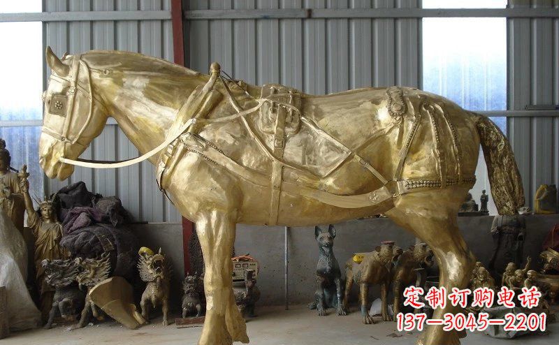 开封马拉车铸铜动物铜雕