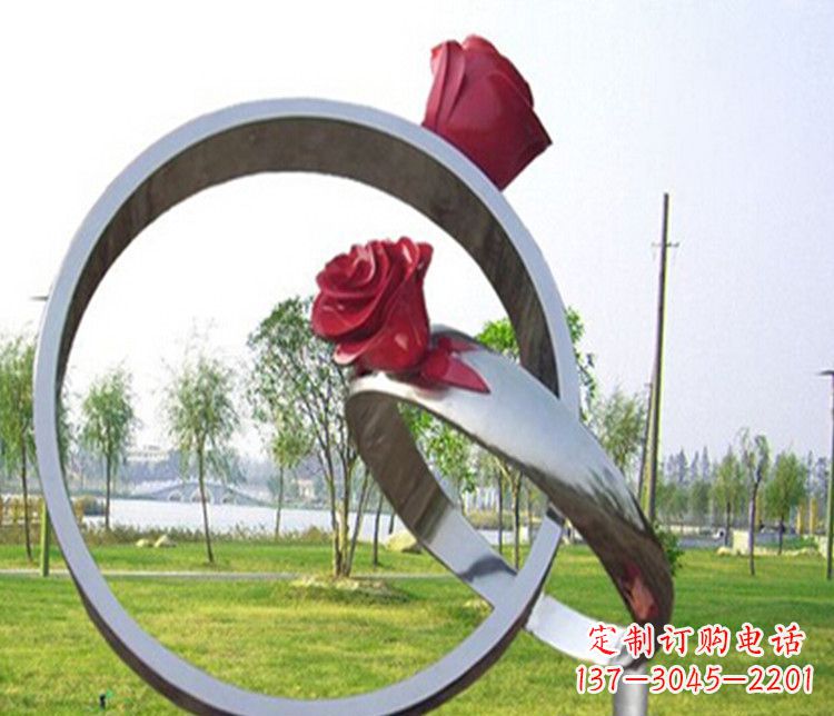 开封不锈钢戒指雕塑展示
