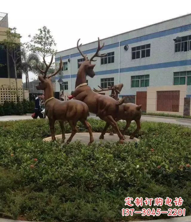 开封梅花鹿小区铜雕精美礼品