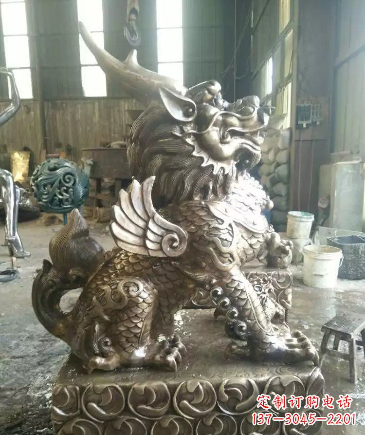 开封精美的麒麟雕塑--专属于你的艺术装饰