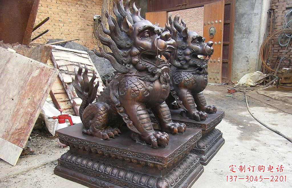 开封传统工艺精制–钜细工艺麒麟铜雕