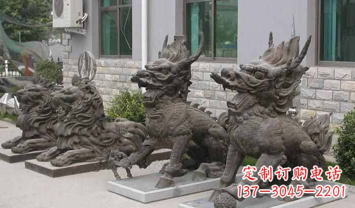 开封门口镇宅招财麒麟铜雕222