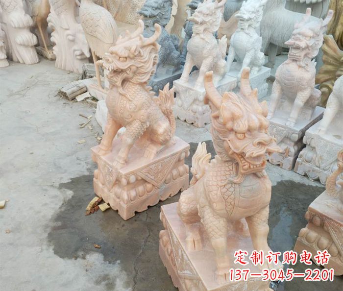 开封华丽夺目,雕琢精美的麒麟石雕