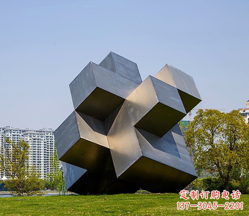 开封魔方公园不锈钢雕塑