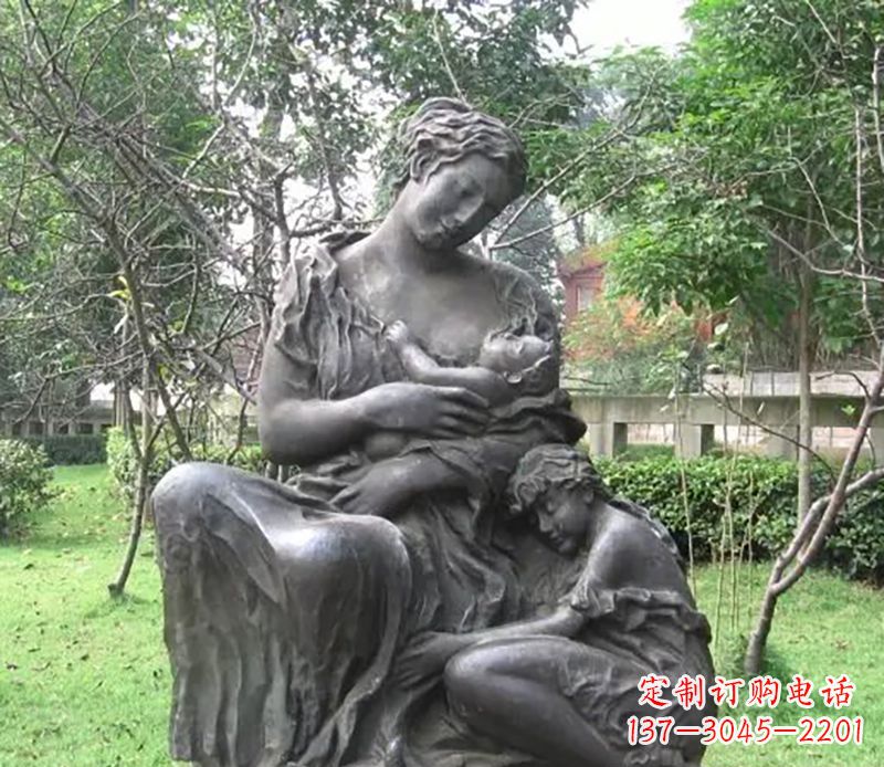 开封母亲喂奶公园人物铜雕