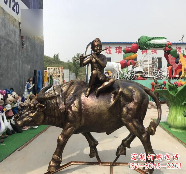 开封中领雕塑的古典韵味牧童铜雕是一件绝美的雕…