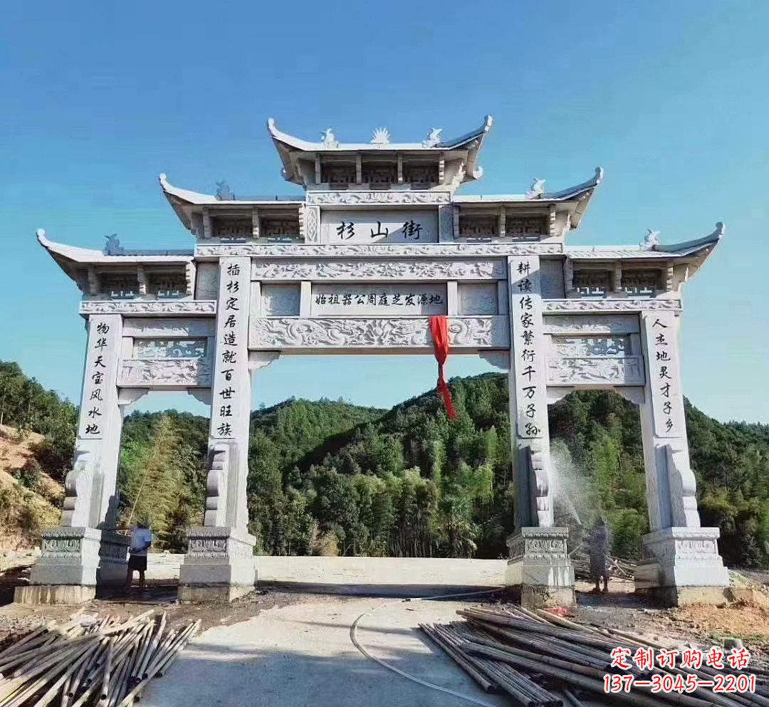开封中领雕塑:精美牌坊雕塑