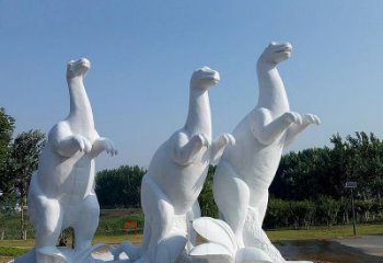 开封百年恐龙，白玉雕塑景观邀您共赏