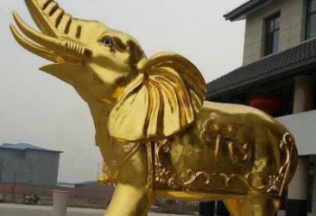开封黄铜色大象铜雕，历久弥新