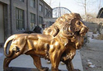 开封黄铜精美西洋狮子铜雕