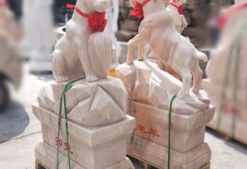 开封卯兔·晚霞红12生肖石雕兔雕塑