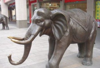 开封祥和如意的铜制大象雕塑