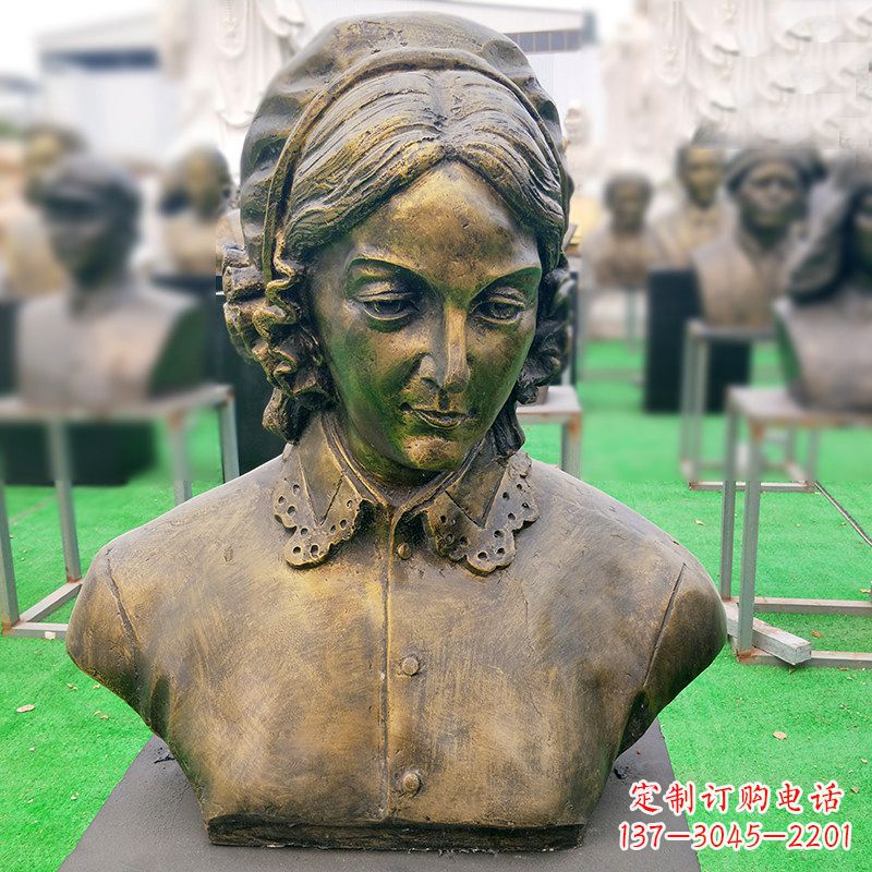 开封南丁格尔纯铜头像雕塑-医院名人雕像
