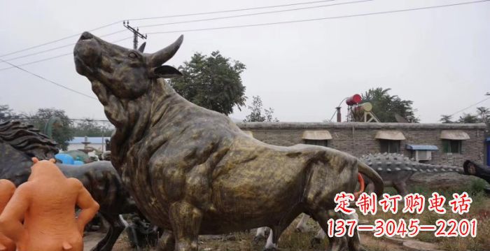 开封令人惊叹的牛铜雕塑