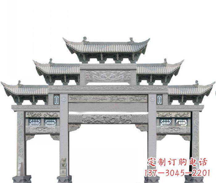 开封中领雕塑定制式牌坊石雕
