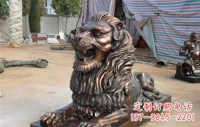 开封汇丰狮子铜雕,体现高贵气质