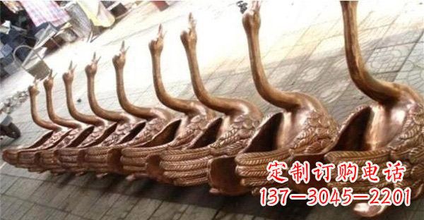 开封优雅迷人的天鹅铜雕塑