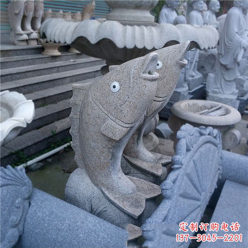 开封喷水鱼雕塑-园林水景动物喷泉