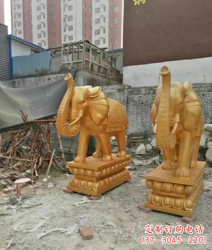 开封大象雕塑,传递招财福利