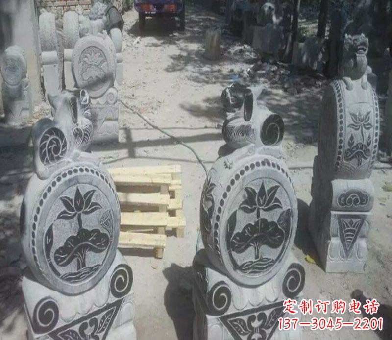 开封貔貅抱鼓石招财石门墩石雕