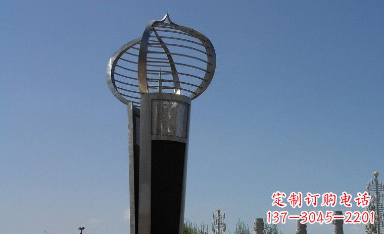开封中领雕塑:不锈钢火炬形雕塑