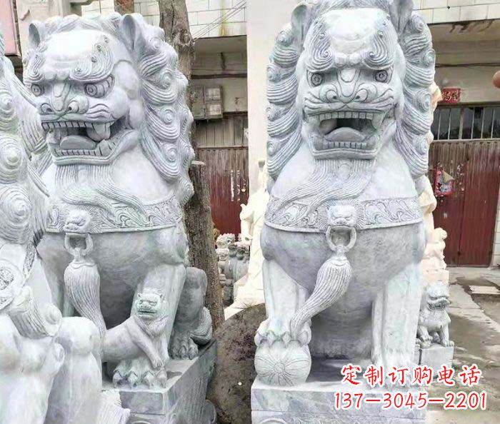 开封象征力量的大理石狮子石雕