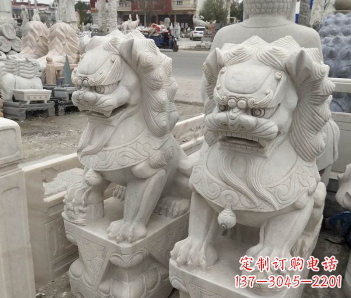 开封企业景观大理石狮子石雕 (6)