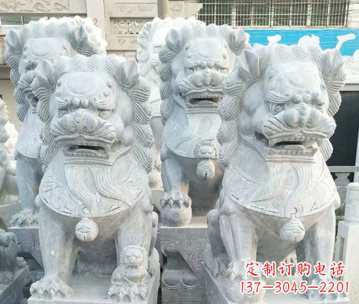 开封企业景观装饰大理石狮子雕塑