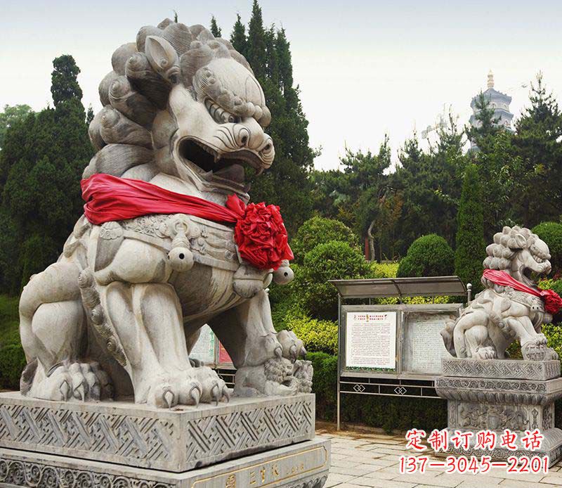 开封艺术精美大理石狮子雕塑