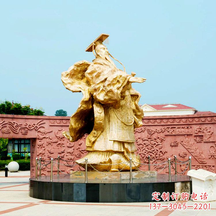 开封中领雕塑：秦始皇鎏金铜雕塑像