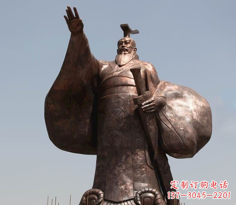 开封秦始皇铜雕精美塑像,让历史回溯至您身边
