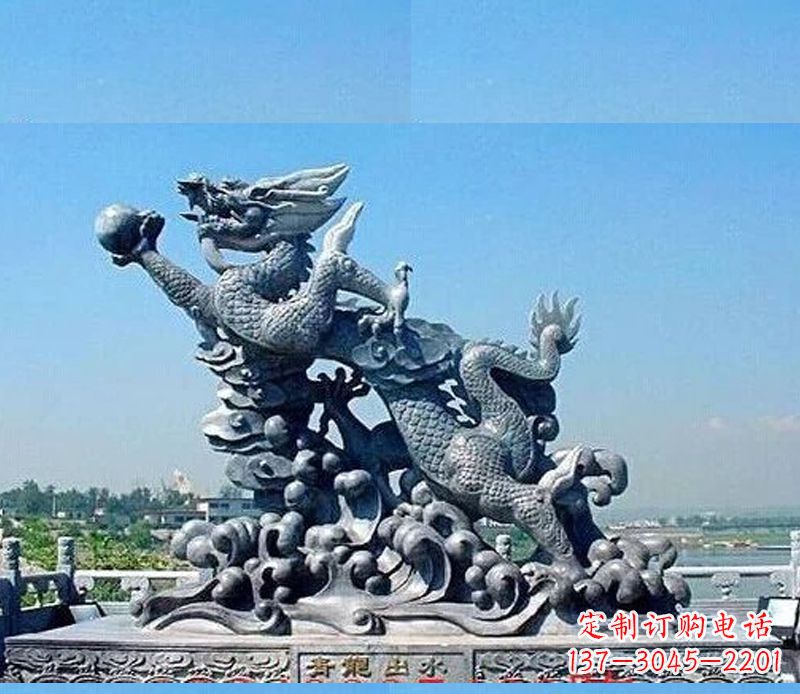 开封中领雕塑独一无二的青龙出水雕塑