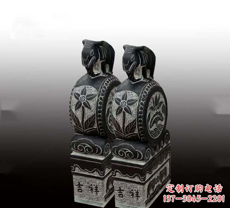 开封高质感青石仿古大象门墩