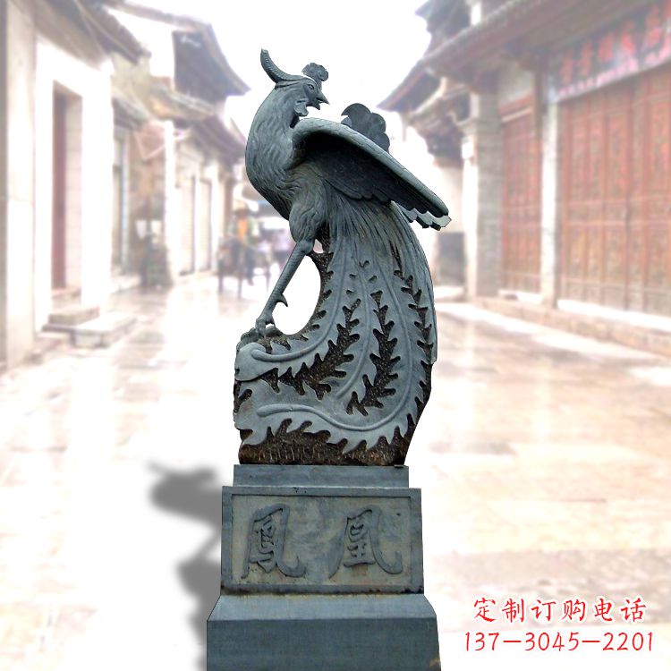 开封匠心之作——青石仿古凤凰雕塑