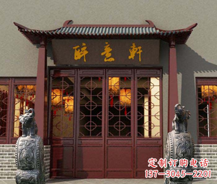 开封门口镇宅装饰,招财进宝——青石大象雕塑