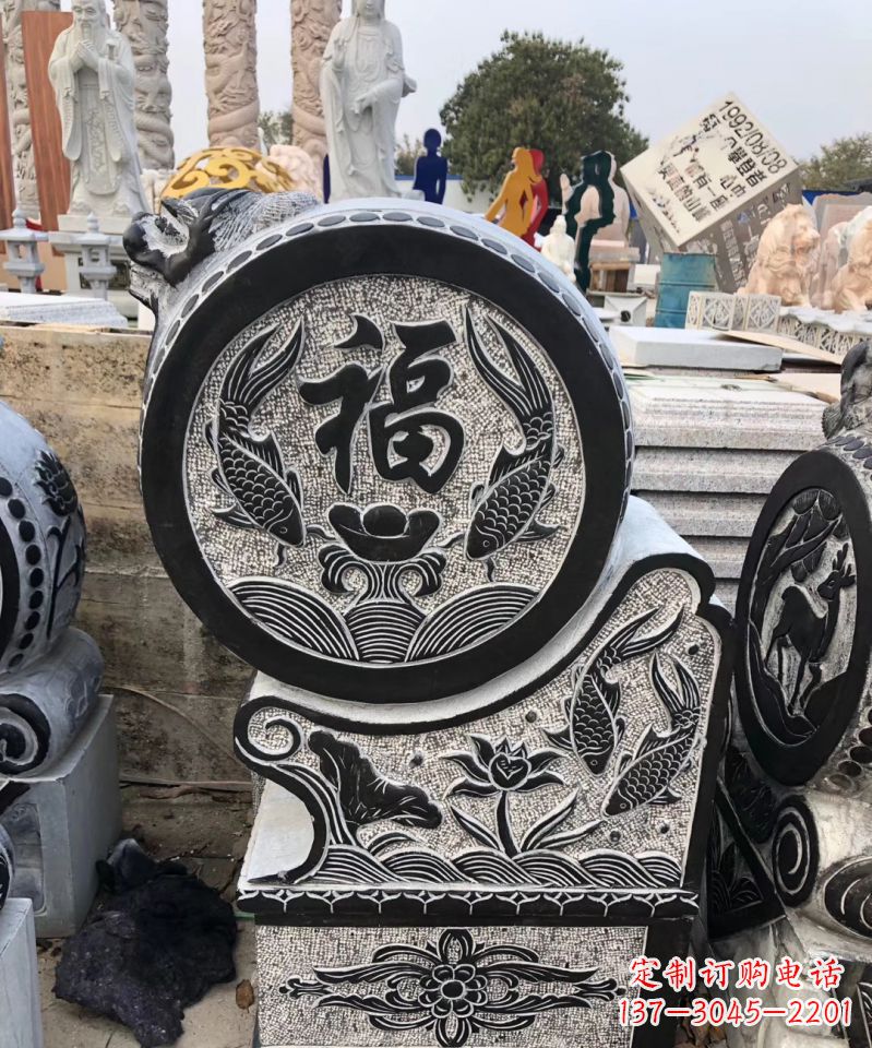 开封高雅精致的青石仿古门墩雕塑