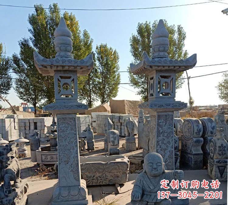 开封青石仿古石灯雕塑,精美实用