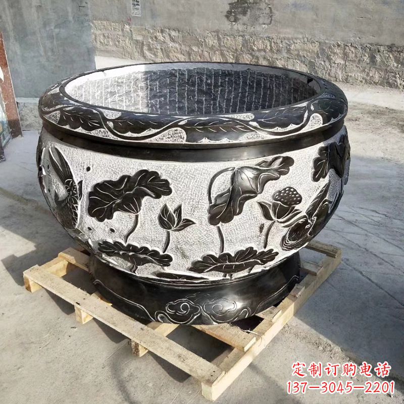 开封欣赏古典韵味，青石仿古水缸雕塑尽显典雅